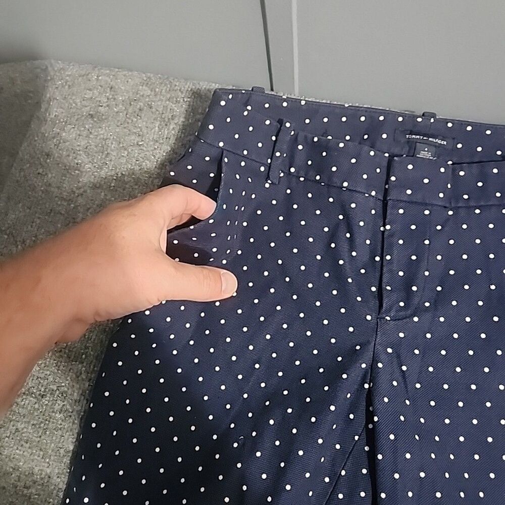 Tommy Hilfiger Denim Jeans Womens Size 4 Blue Polka Dot Print Stretch Straight - Picture 7 of 14